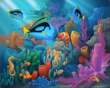 Fish Aquarium Painting - Friends of the Sea under sea